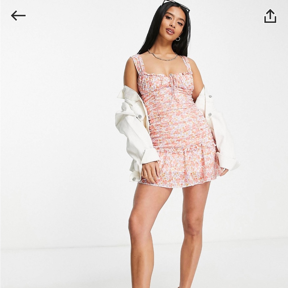 ASOS Mini Dress - lilac & orange ditsy floral